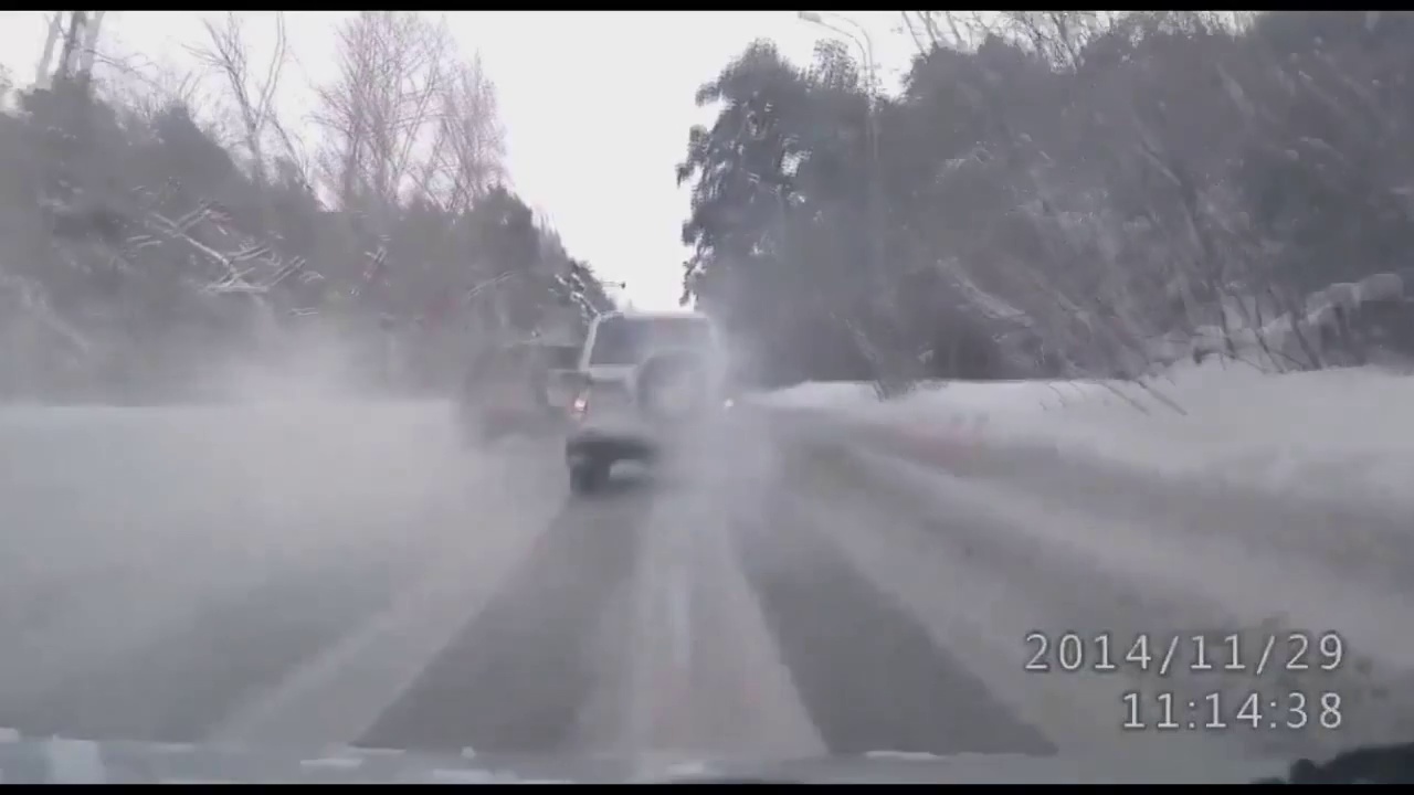 Dailymotion Voiture folle sur une route enneigée! Accident violent...